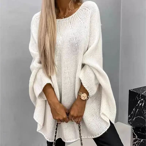 Winter Loose Batwing Sleeve Pullover Sweater - Fashion Oversized