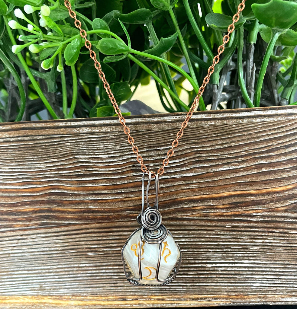 Astrological Random Color Wire Wrapped D12 Dice Pendant