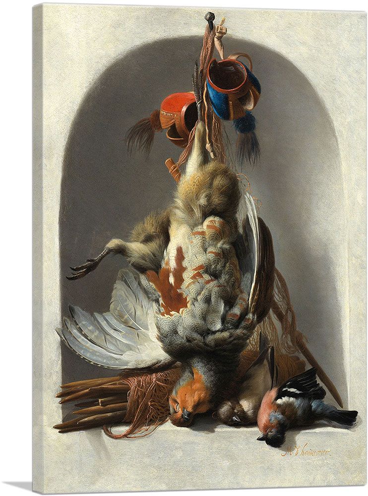 Still Life with Birds and Hunting Gear in a Niche 1633