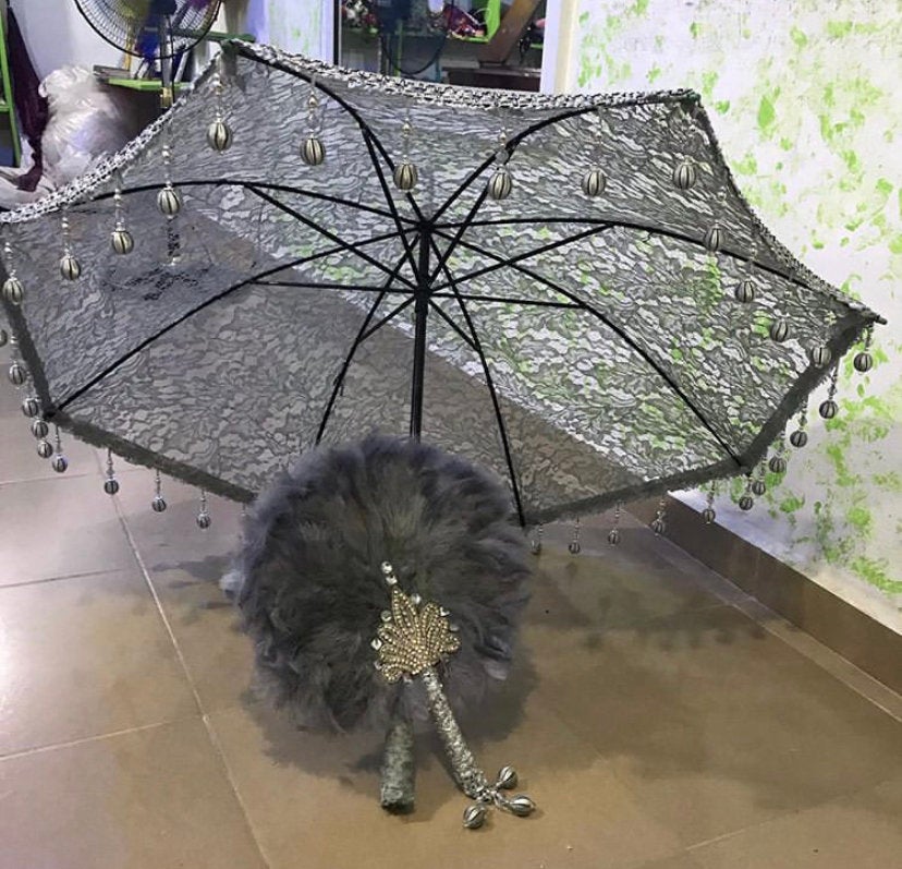 Bridal umbrella lace/fabric parasol