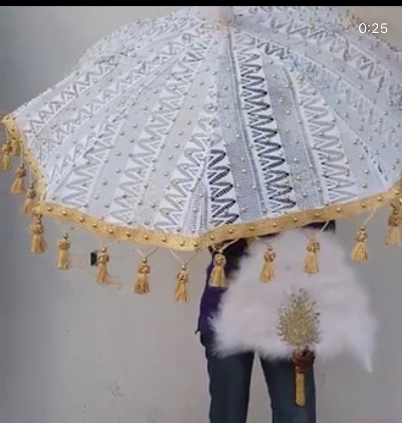 Bridal umbrella lace/fabric parasol