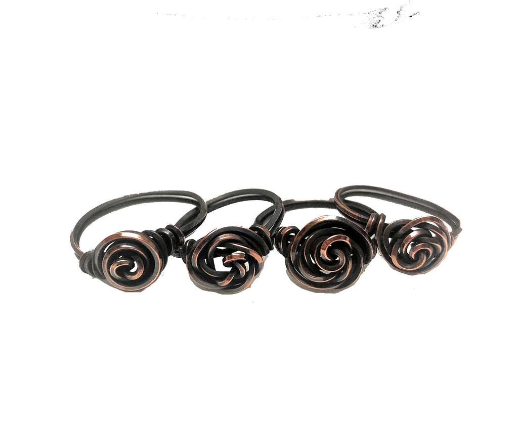 Wire Wrapped Copper Rose Ring