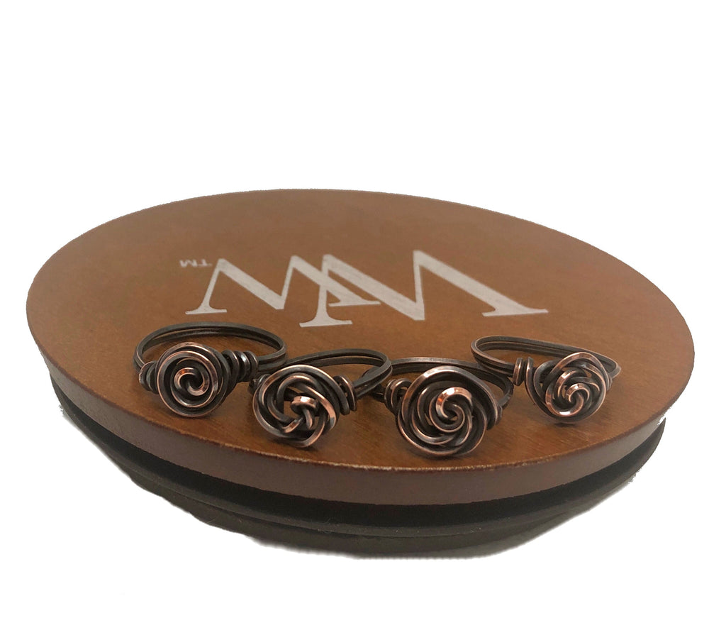 Wire Wrapped Copper Rose Ring