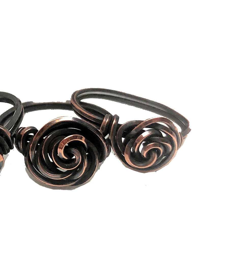 Wire Wrapped Copper Rose Ring
