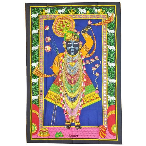 Krishna Shrinathji Picture Sequin Wall Art Decoration