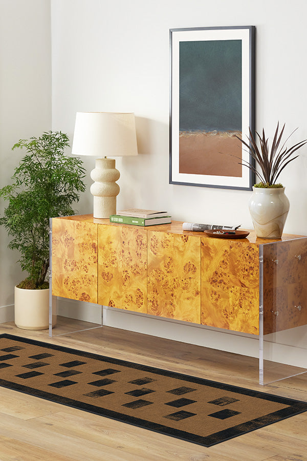 Quin Natural Black Tufted Rug