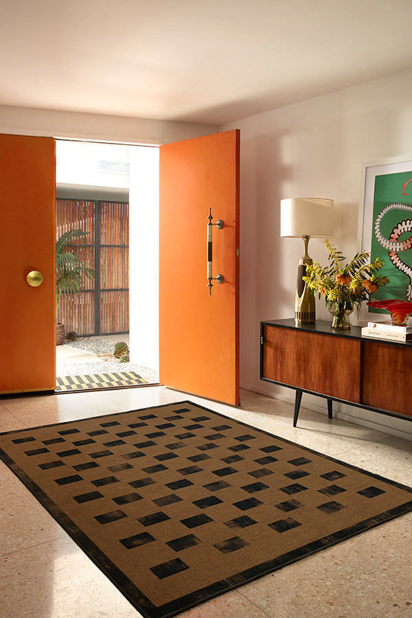 Quin Natural Black Tufted Rug