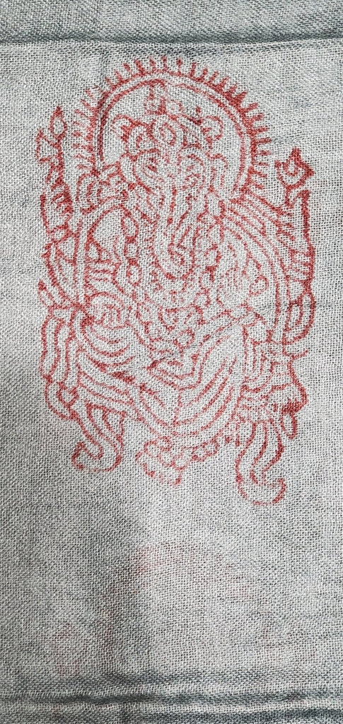 Blue Primordial Om & Asian Symbols Printed Scarf