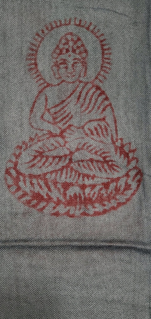 Blue Primordial Om & Asian Symbols Printed Scarf