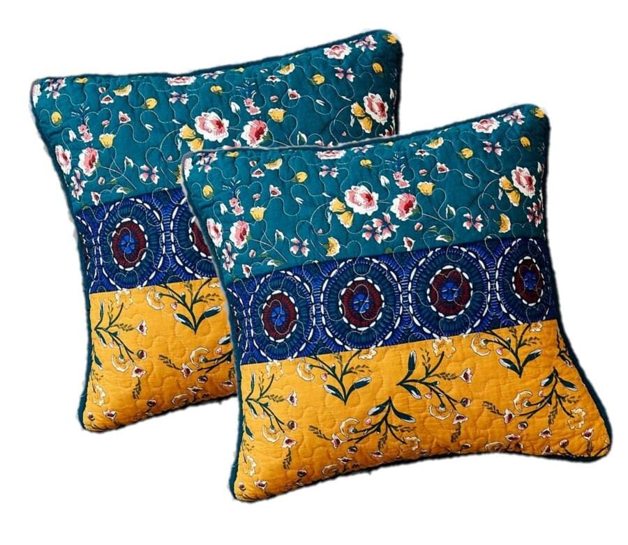 DaDa Bedding Set of 2 Bohemian Patchwork WildFlowers Floral Gardenia