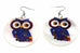 Curious Baby Owl With Flower Wings Mother Of Pearl Earrings