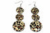 Leopard Print Three Tier Mother Of Pearl Earrings