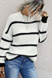 Knit Strip Long Sleeves Sweater