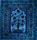 Turquoise Tree of Life Peacock Tapestry
