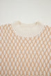 Rhombus Textured Knit Mock Neck Sweater