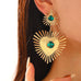 Bohemian Sunflower Heart-shaped Earrings With Rhinestone Exaggerated