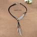 1pc Western Bohemian Black PU Rope Handmade Antique Silver gold