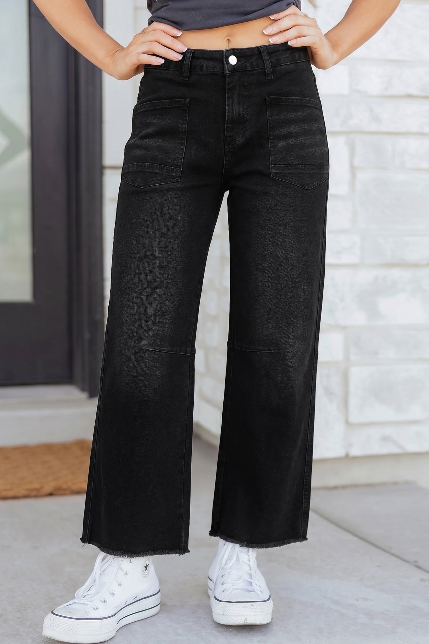 Beau Blue Frayed Cropped Straight Jeans - Essential Retail Store