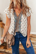 Aria Boho Pattern Ruffled Sleeve V Neck Buttoned B
