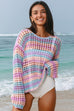 Della Open Knit Sweater Beach Cover Up