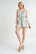 MABLE Plaid Sleeveless Button Down Romper