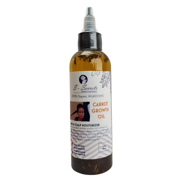 Carrot Hair Growth Oil - 2oz Scalp Stimulator with Herbs, Biotin &