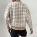 Khaki Houndstooth Pattern Drop Shoulder Sweater