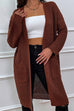 Brown Dual Pocket Drop Shoulder Duster Cardigan