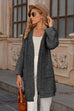 Sliver& Gray Drop Shoulder Open Front Cardigan