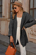 Sliver& Gray Drop Shoulder Open Front Cardigan
