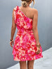 Womens Summer One Shoulder Flowy Short Dresses