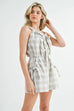 MABLE Plaid Sleeveless Button Down Romper
