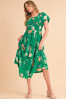 Green Tiered light weight midi dress