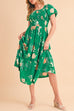 Green Tiered light weight midi dress