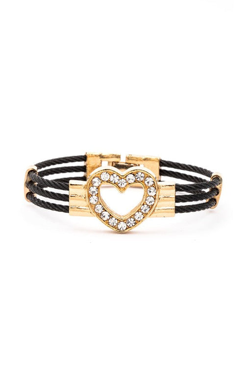 Heart Charm Kid Size Stainless Steel Bracelet