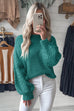 Cable Knit Sleeve Drop Shoulder Sweater