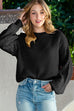 Cable Knit Sleeve Drop Shoulder Sweater