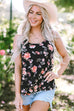 Fallon Floral Spaghetti Straps Strappy Back Tank T