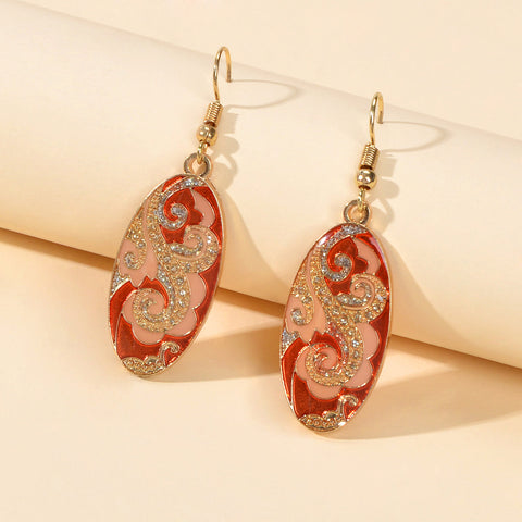 Traditional Indian Ethnic Jewellery Rhinestone Oval Dangle Bohemian