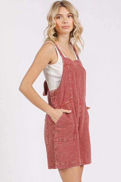 Mittoshop Textured Knotted Overalls with Wide Straps