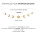 Moon Phase Wall Decor Hanging Garland   7 Gold Hammered Metal Boho