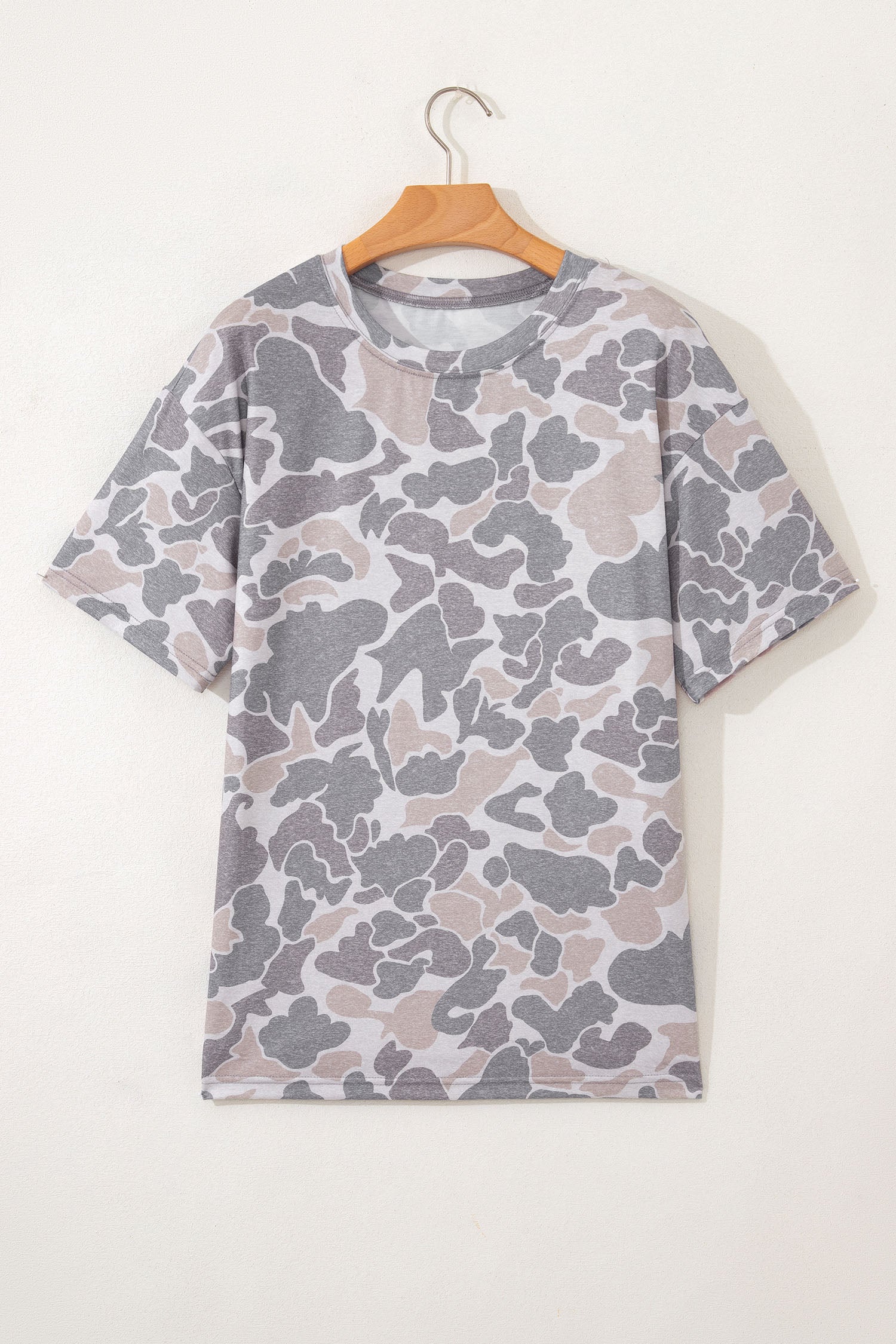 Multicolour Retro Camouflage Print Womens Casual T Shirt - Essential Retail Store