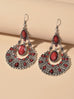Bohemian Tribal Ethnic Antique Silver Rhinestone Hollow Water Drop