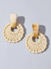 Awesome Ethnic Jewellery Bohemian Beige Weaved Geometric Pierced Stud