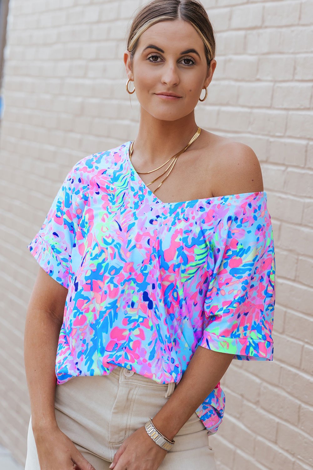 Loose Painted Floral Tee - Essential Retail Store