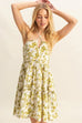 HYFVE Floral Print Halter Neck Tiered Mini Dress