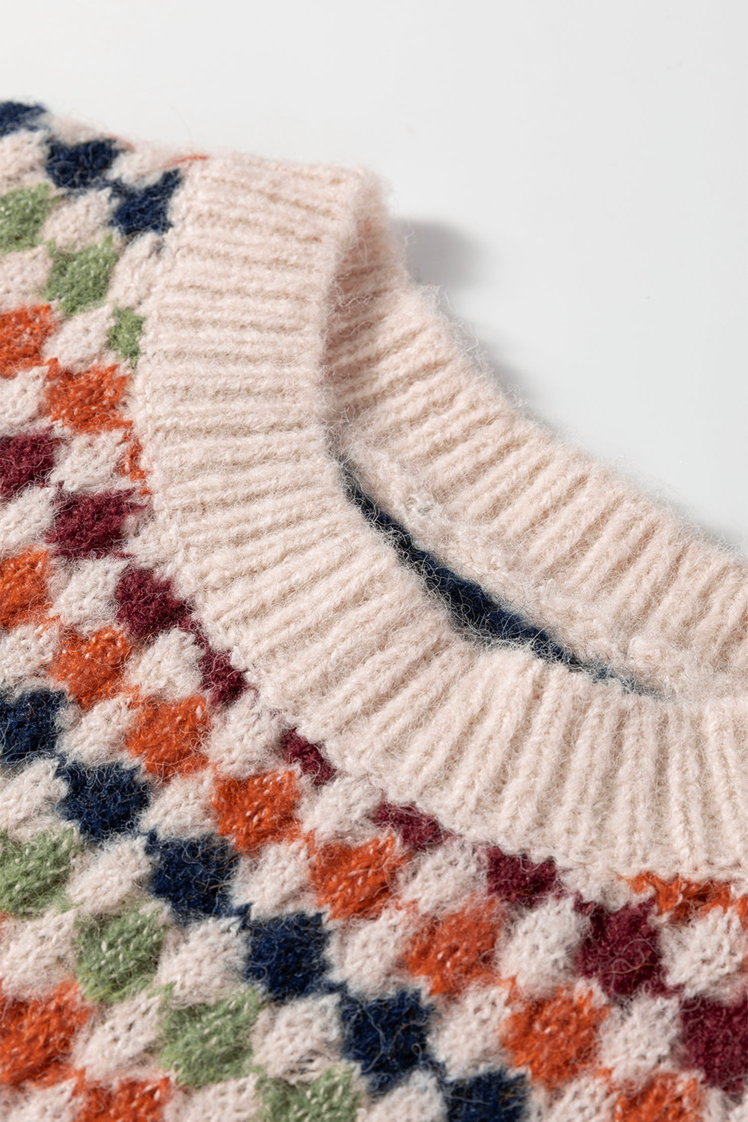 Multicolour Dotty Striped Pattern Knit Drop Shoulder Sweater - Essential Retail Store