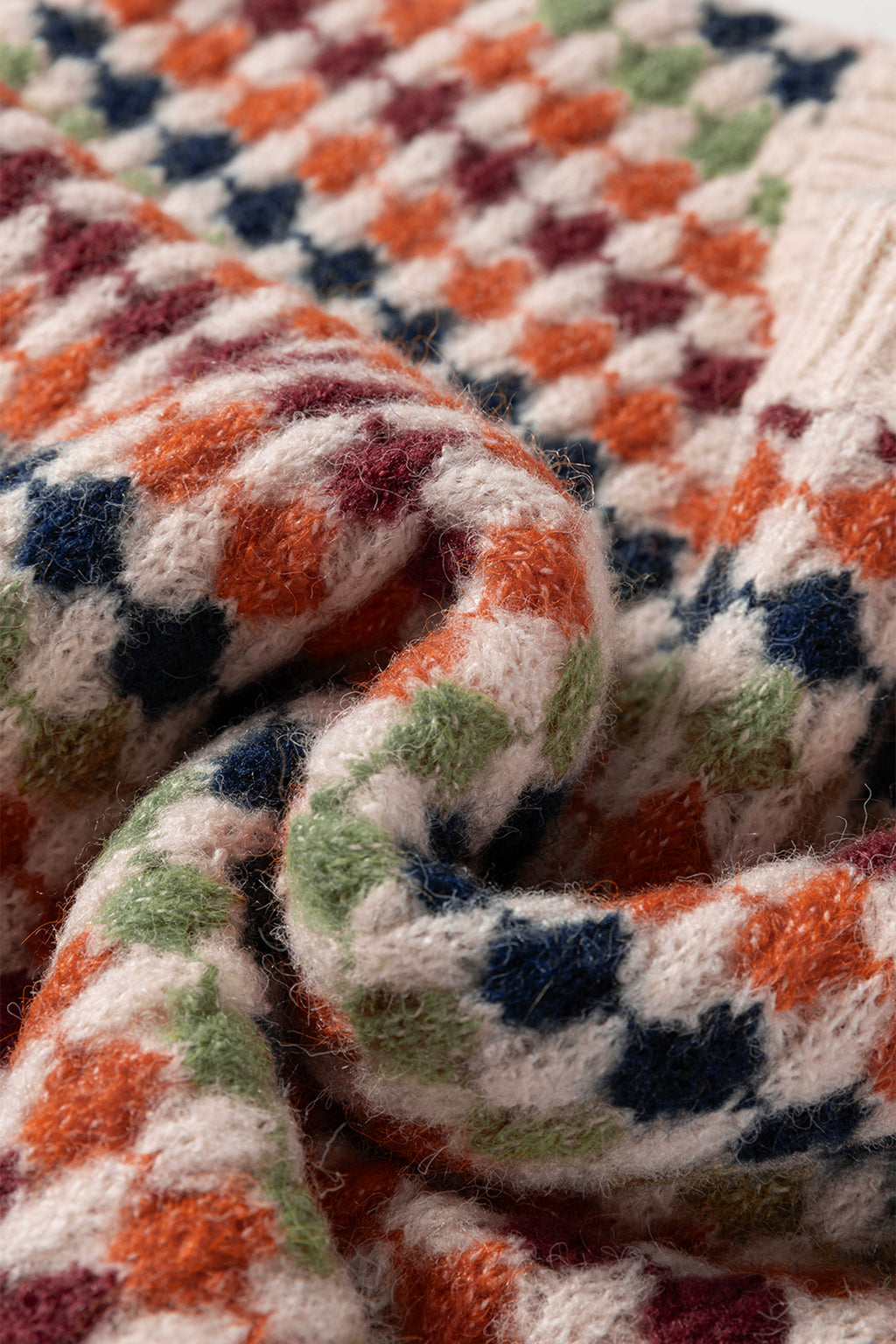Multicolour Dotty Striped Pattern Knit Drop Shoulder Sweater - Essential Retail Store
