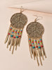 Antique Ethnic Jewellery Multicolour Seed Beads Tassel Dangle Bohemian
