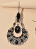 Bohemian Tribal Ethnic Antique Silver Rhinestone Hollow Water Drop